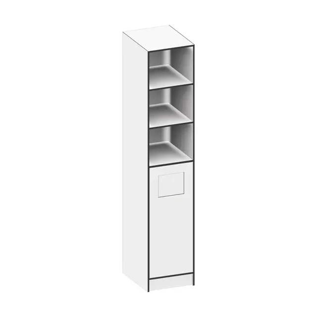 1-part cabinet with drop